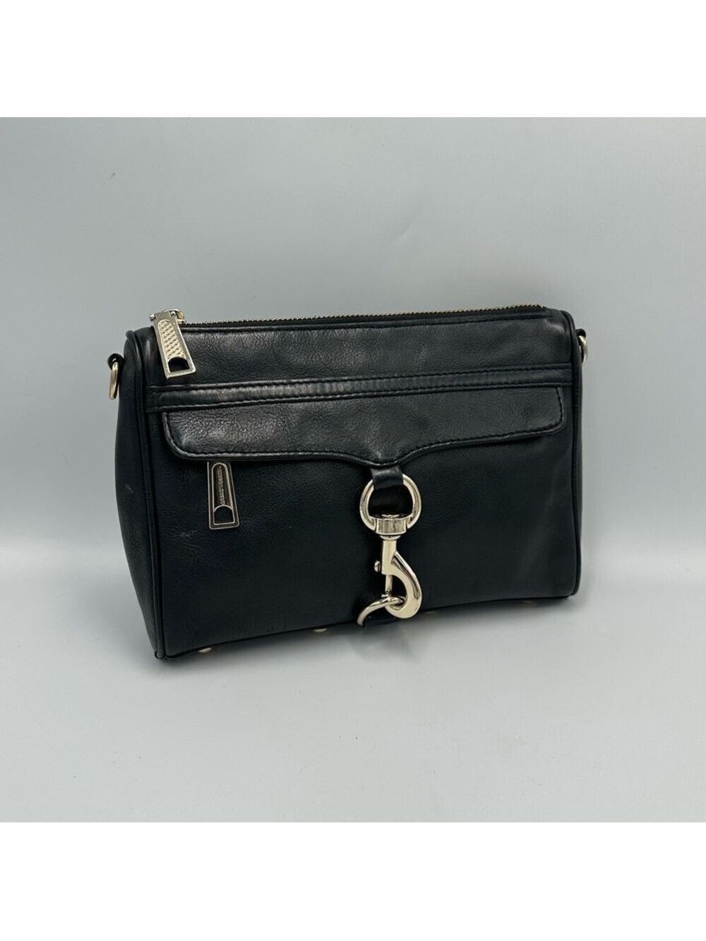 Rebecca Minkoff Mini MAC Crossbody Bag Black Leather Purse - Picture 2 of 14